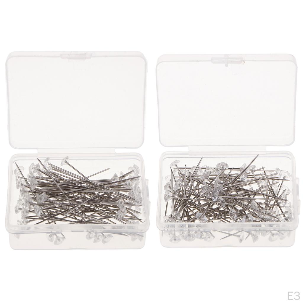 100 Diamante Crystal Pins For DIY Wedding Buttonholes Bouquet Florist Craft 6mm