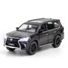 1/32 Scale Lexus LX570 Off-Road Alloy Diecast Car Model, Pull Back Metal Vehicle Toy with Sound and Light 6 Open Doors for Kids Adults Gift Collection