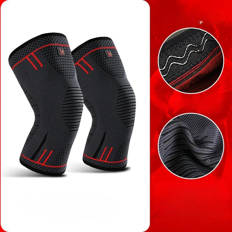 1 Stück Kompressions-Kniebandage, elastisch, atmungsaktiv, Knieschoner, Klammer, Federn, für Fitnessstudio, Sport, Schutz, Basketball, Volleyball, Laufen