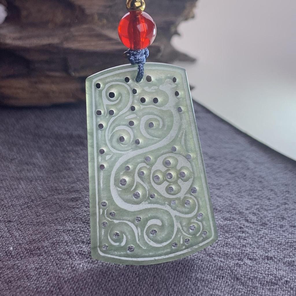 Burma A-Qualität Natürlicher Jade Blatt Pi Xiu Anhänger