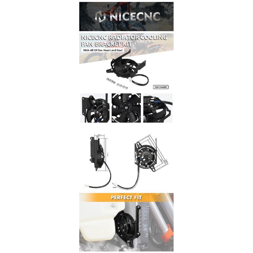 NICECNC For KTM TBI EXC 300 EXCF 350 SX 250 SXF 450 2024 2025 Electric Radiator Cooling Fan Set For Husqvarna TE300 GasGas EC300