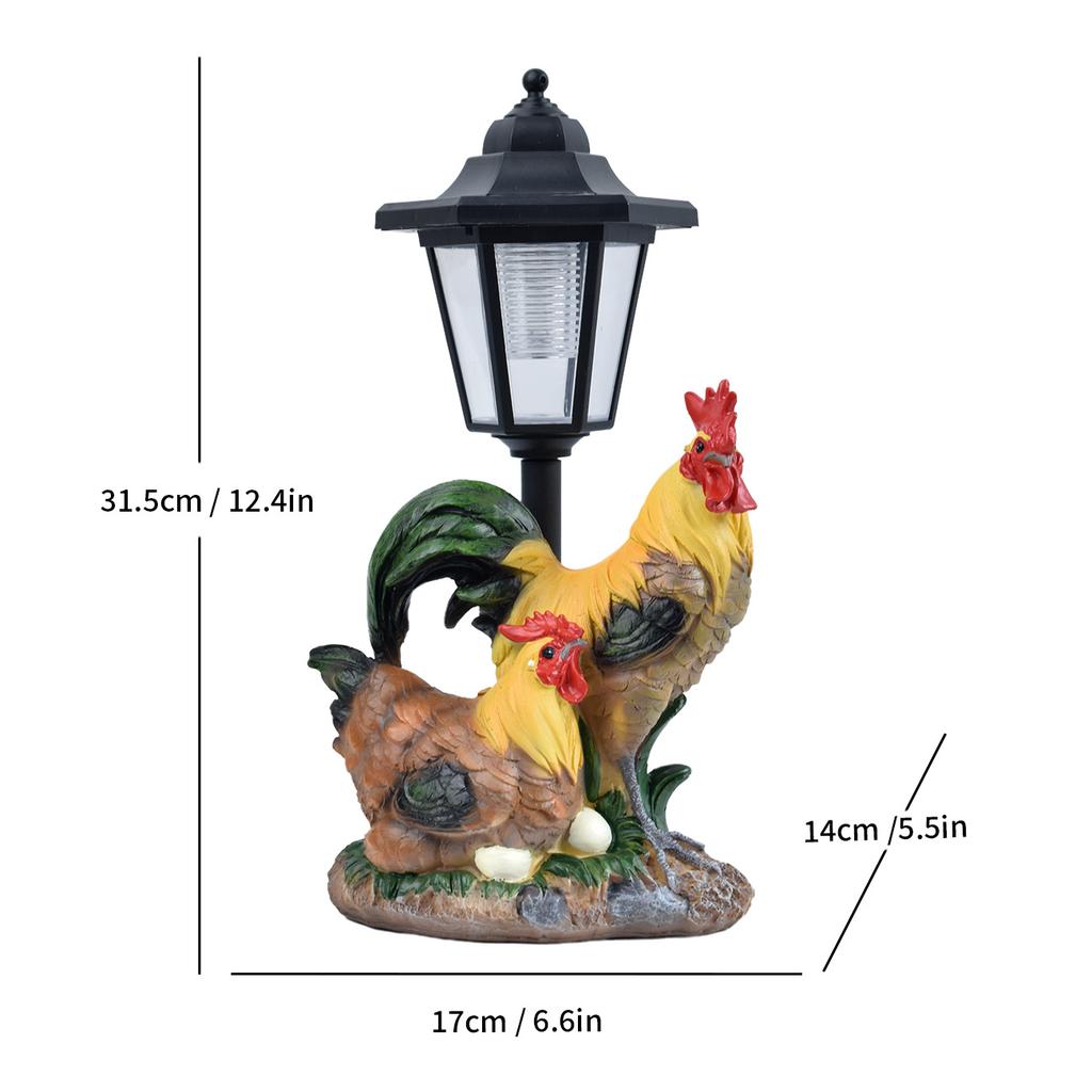 JYL TS/095,Hot Sale Resin Street Lamp Couple Chicken Solar Outdoor Light for Garden Path Decor Statue Lamp