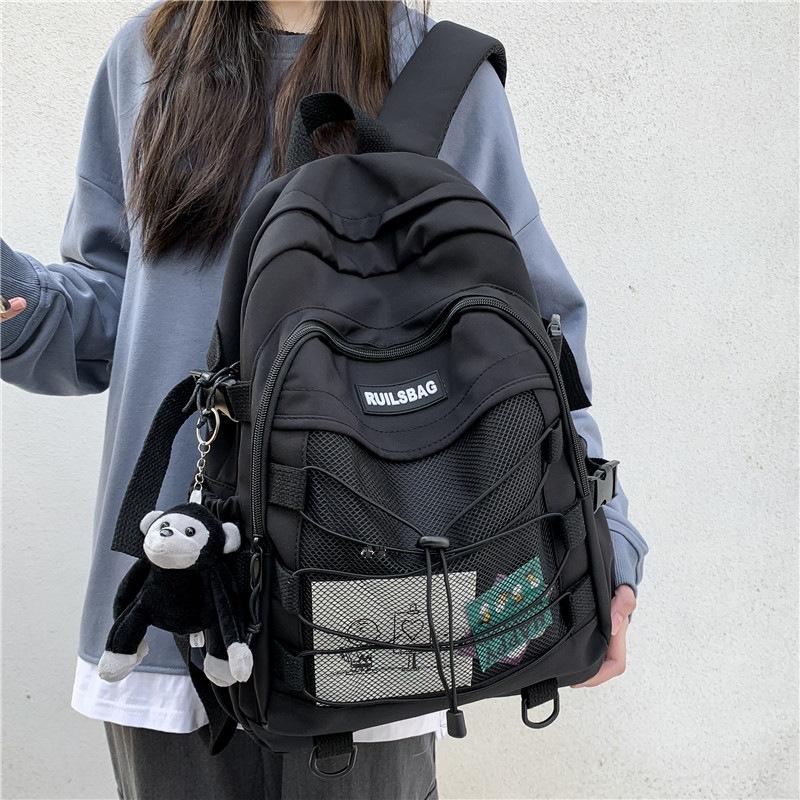 Personality Trend Cross Rope School Bag Female College Student Korean Version Versatile Backpack Japanese College Style Backpack Female