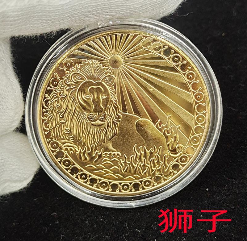 Metal Zodiac Commemorative Coin Capricorn Design 3D Relief Collectible Coin Custom Made Souvenir Coin for Astrology Enthusiasts