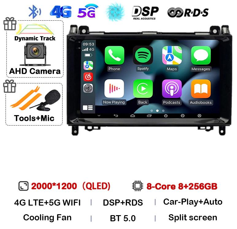 Android 14 Car Radio For Mercedes Benz B200 Sprinter W906 W639 AB Class W169 W245 Viano Vito Multimedia GPS Stereo Video Player