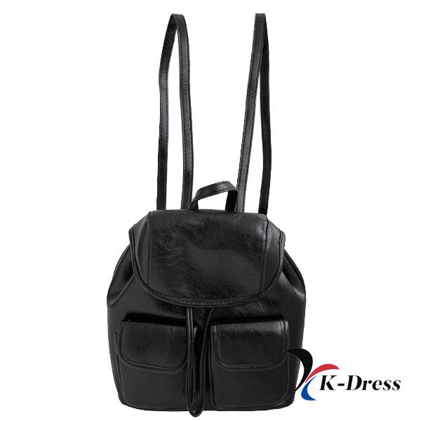 Rucksack mit Kordelzug, glänzende Tasche, Mini-Riemen, Leder, Mini-Tasche