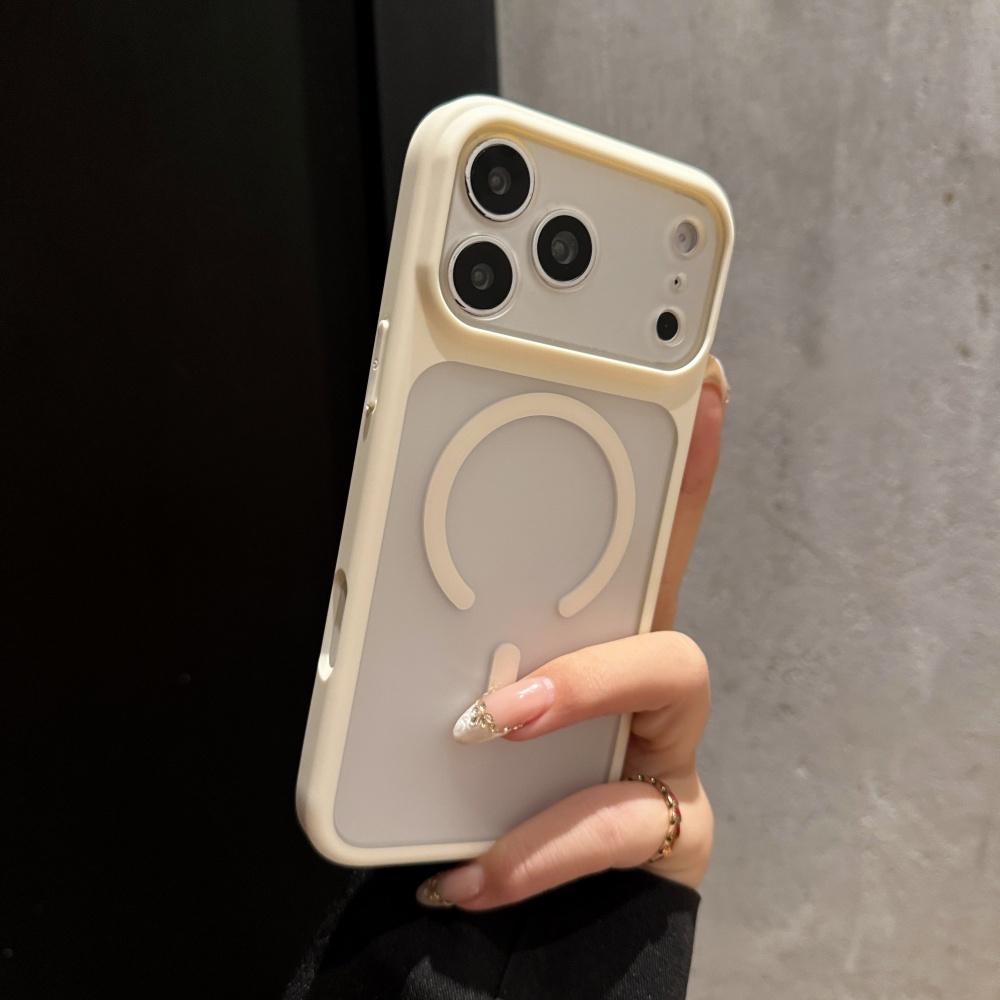 For Magsafe Frosted PC Magnetic Phone Case For iPhone 17 16 15 14 13 Pro Max Wireless Charge Soft Bumper Shockproof Cover
