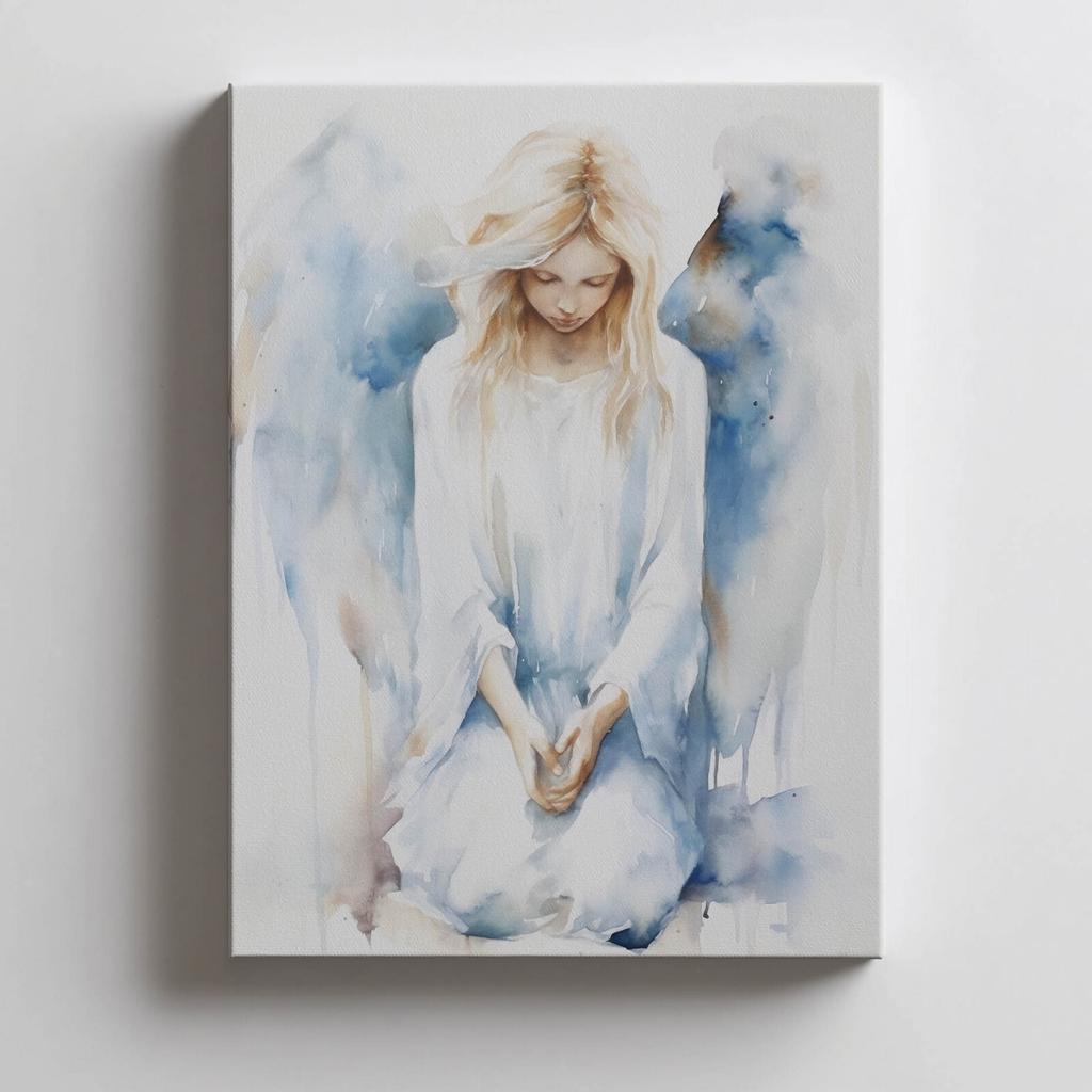 Spokojny Anioł W Pastelowej Harmonii Spokojny Anioł W Pastelowej Harmonii, 30X40 Cm, Bez Ramy, Papier Matowy 230 Gsm