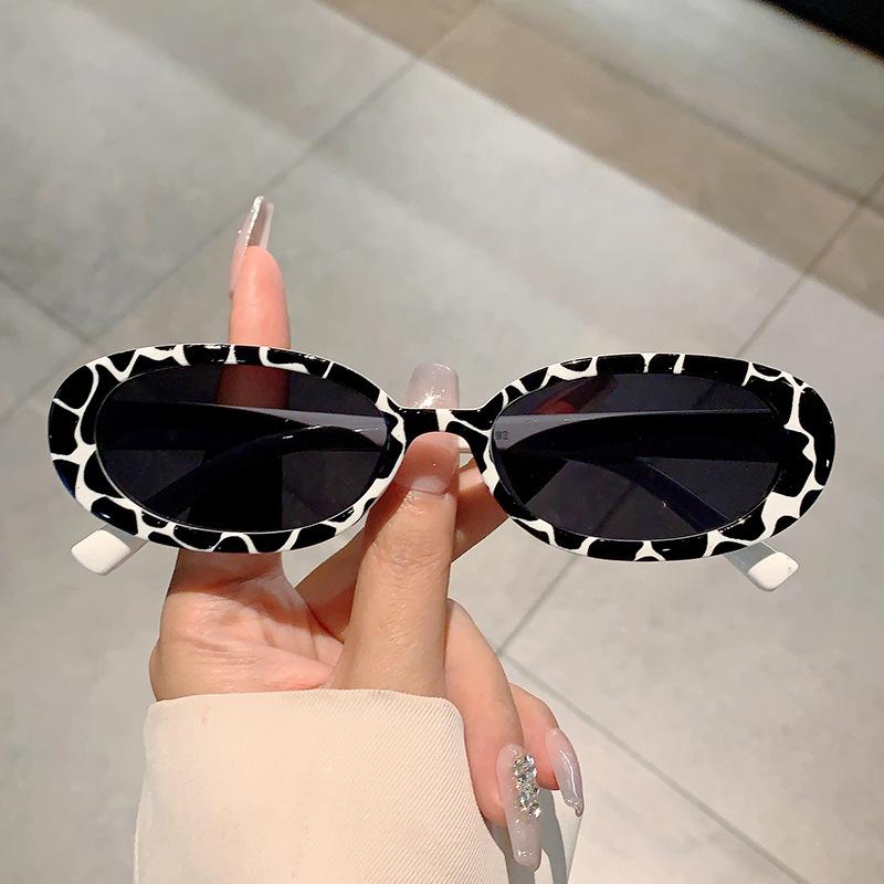 

Classic Vintage Oval Sunglasses Women For Men Sun Glasses Luxury Brand Designer Punk Popular Hip Hop Milk Cow Eyeglasses Uv400