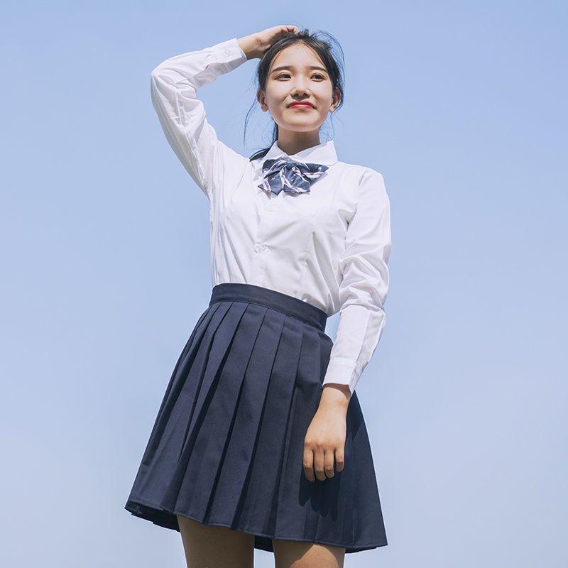 

Японский JK Корейский стиль Школьная форма Комплект - Молочно-белая рубашка для Весны/Осени Выпускной - Форма Академии для Старшеклассницы 2XL