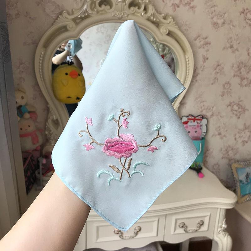 

Elegant Handkerchief Towels Flower Embroidery Gifts Tender Chinese Style Ladies 28*28cm Soft Pocket Design Vintage Hot Sale New