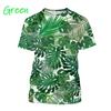 Monstera 3D Printing T-shirt Personality Plant Monstera Men's And Women's Fun Hip-hop Harajuku Unisex Couple T-shirt Tops