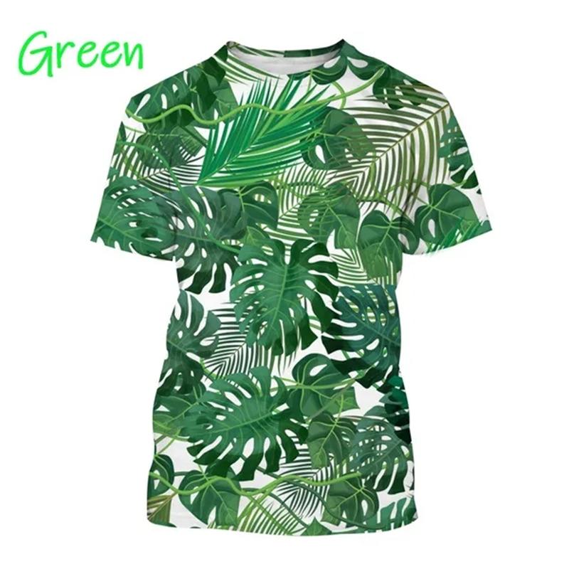 Monstera 3D Printing T-shirt Personality Plant Monstera Men's And Women's Fun Hip-hop Harajuku Unisex Couple T-shirt Tops