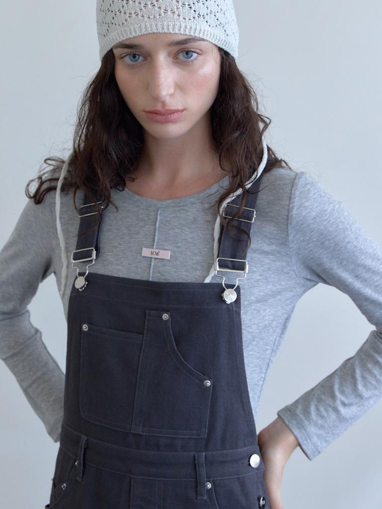 Elssibeui Cotton Overall Dress_Charcoal