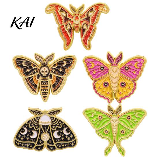 Moth Clothing Accessory Vintage Enamel Brooch, Cartoon Insect Alloy Lapel Pin, Men Jewelry Women Accessories for Suit Dress Coat Scarf Retro