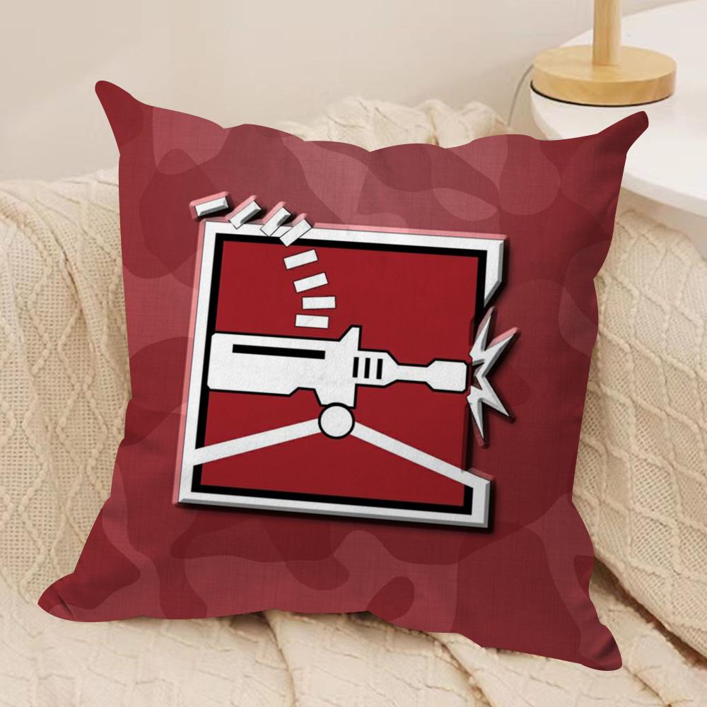 

RRainbow Six SSiege Cushion Cover Silky Short Plush DoubleSided Printed Pillow Case for Sofa All Seasons Home Decor Gift 30x30cm