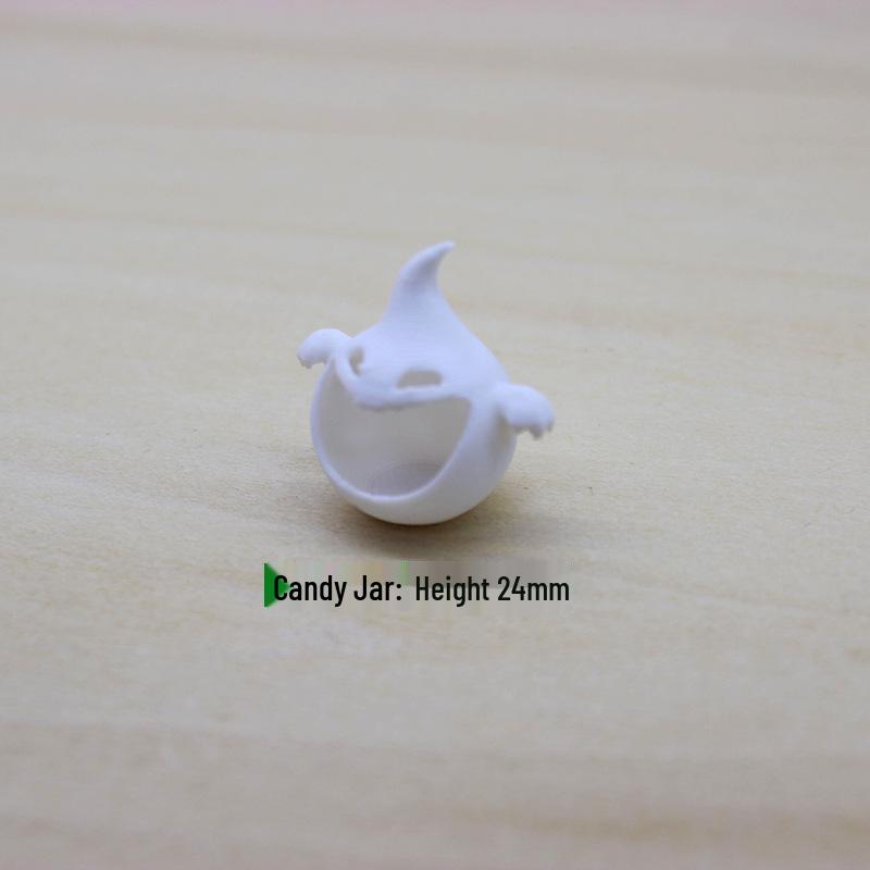 

1:12 Miniature Halloween Ghost Candy Jar Ornaments for Dollhouse