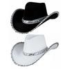 Women Party Hat Bright Color Concave Top Wide Brim Sequin Cosplay Decorative Costume Contrast Color Dance Show Props Western Cowboy Hat Headwear