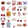 50pcs Cherry Ins Style Graffiti Stickers, Korean Fresh Fruit Design, Decorative Waterproof Stickers for Phone Cases & DIY.