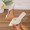 Foreign trade new 2025 summer baotou half-drag women's shoes 43 large size breathable high-heeled cool slippers sexy European and American slippers