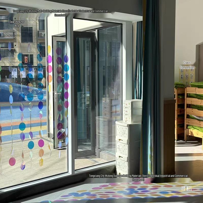 Iridescent Laser PVC Hanging Ornaments - Transparent Seven-Color Shapes for Kindergarten and Festival Décor