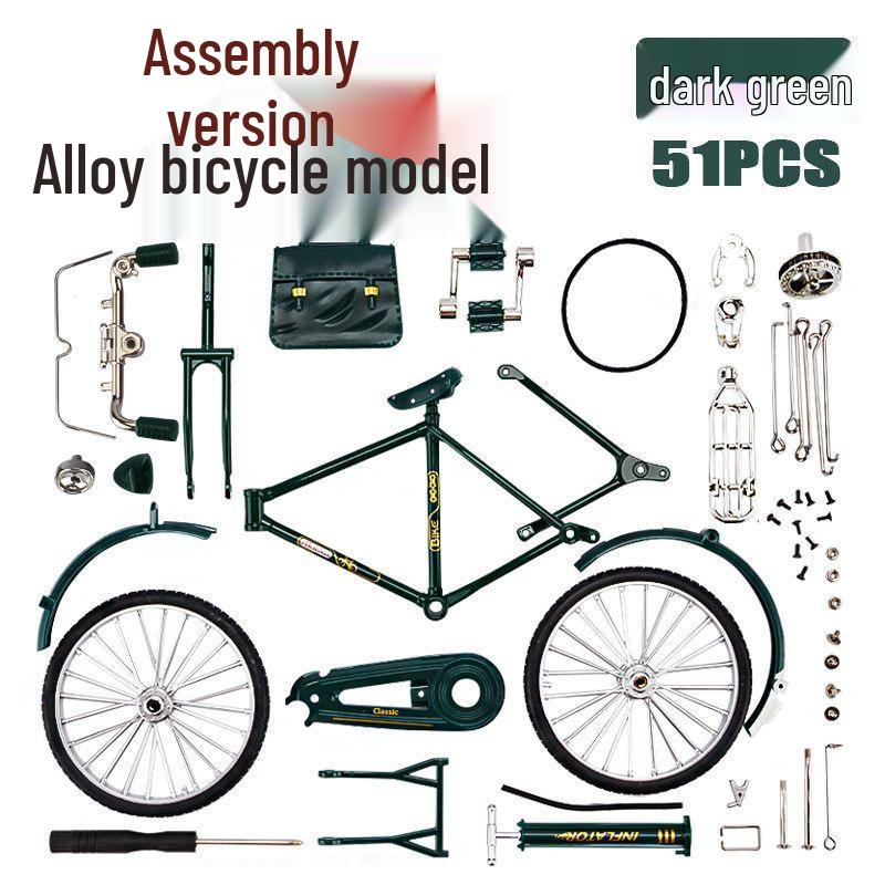 Retro Alloy Bicycle Simulation Model Toy - Traditional Nostalgic Design