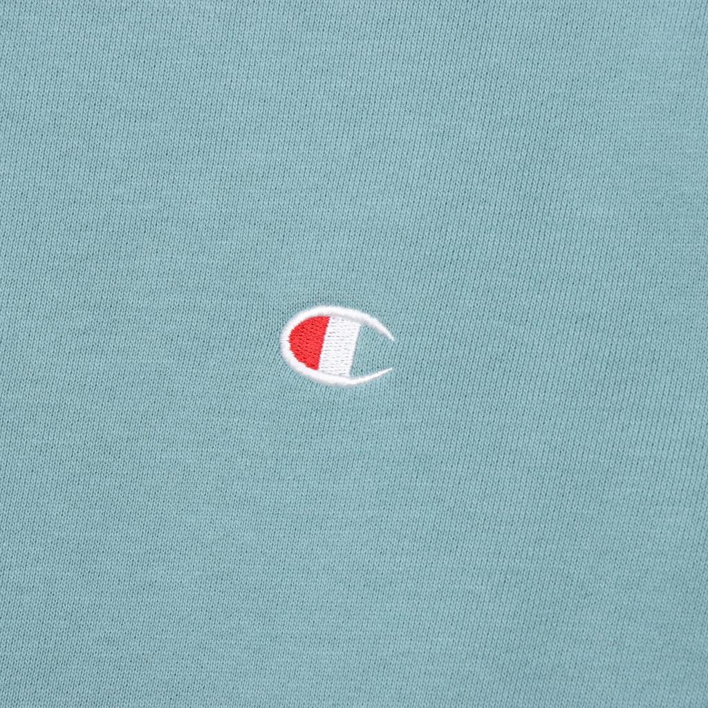 Champion Men's Long Sleeve Fleece Crew Neck Sweatshirt with Embroidered Logo, Blue Mist Mint (C3-W001Z)