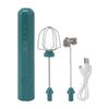 USB Household Stainless Steel Electric Mixer Handheld Small Mixer Wireless Whisk Frother Green