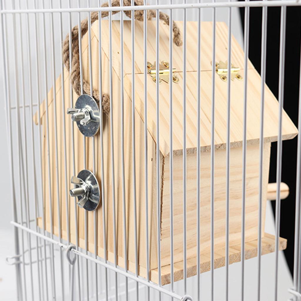 Wooden Bird House Parakeet Nest Box Bedding Bird Nesting Houses For Outside Breeding Box Mating Box for Lovebirds