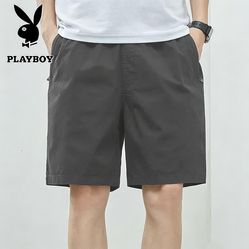 PLAYBOY Men s Summer Casual Cotton Cargo Shorts L