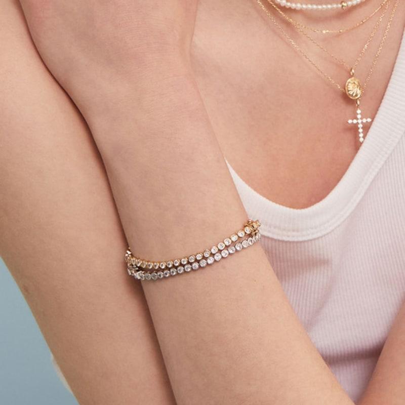 LUNNE Silver 925 Full Bezel Tennis Bracelet #LSB26