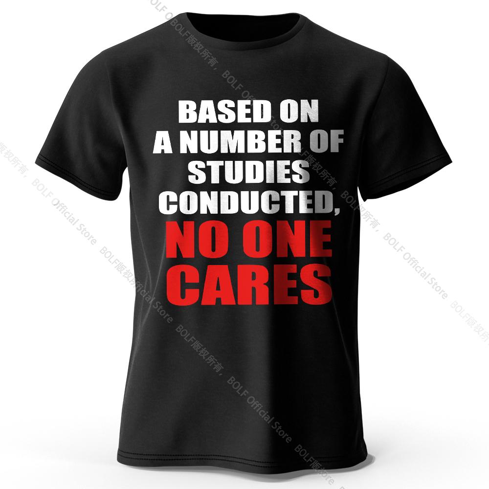 Men's No One Cares Printed T-Shirt 100% Cotton Oversized Edgy Graphic Tees for Women Summer Tops Punk Streetwear