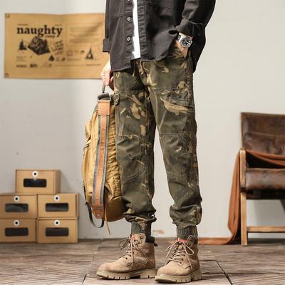 New Autumn And Winter Work Pants Men'S Japanese Camouflage Ankle Binding Function Loose American Heavyweight Casual Pure Cotton