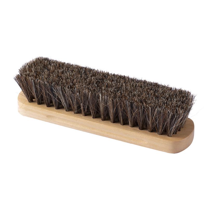 617 Large Beechwood Shoe Polishing Brush – Raw Wood, Clear Water Horsehair, Gentle On Leather for Cleaning and Care.