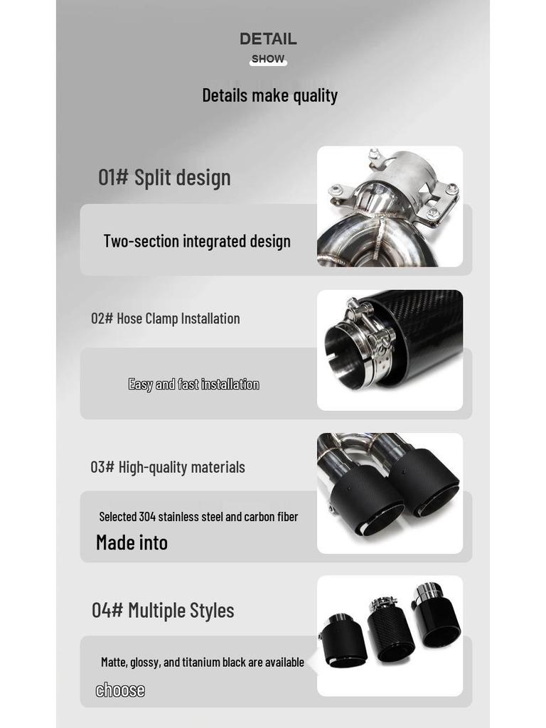 Roestvrij Staal Titanium Zwart Quad Uitlaatpijp voor BMW 5 Serie G30/G38