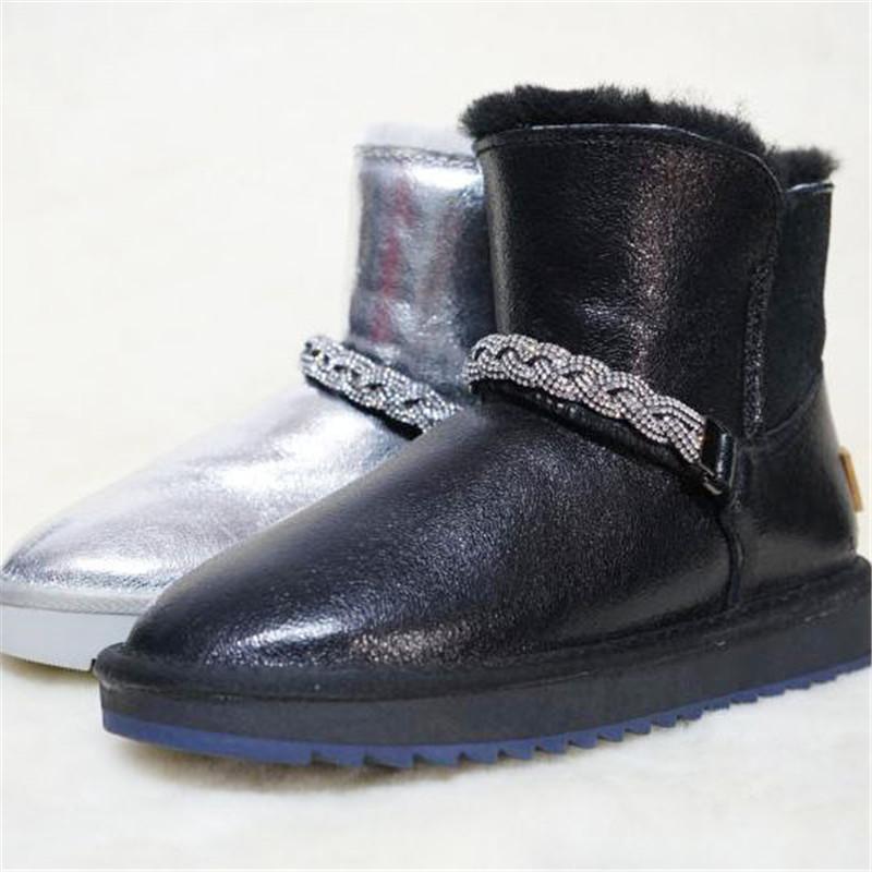 Fashion 2024 Waterproof Genuine Cowhide Leather Natural Fur Snow Boots Women Top Quality Australia Winter Boots Women Warm Botas Mujer