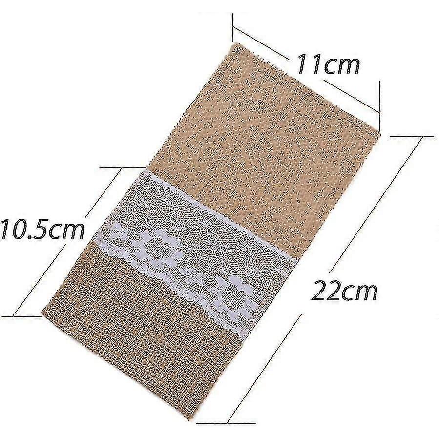 40pcs Covered Bag Burlap Lace Covered Pouch Covered Holder Vintage Christmas