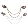 Vintage Leaf Round Flower Chain Cardigan Clip Lady Retro Tassel Buckles Cloak Shirt Scarf Brooch Pin Jewelry