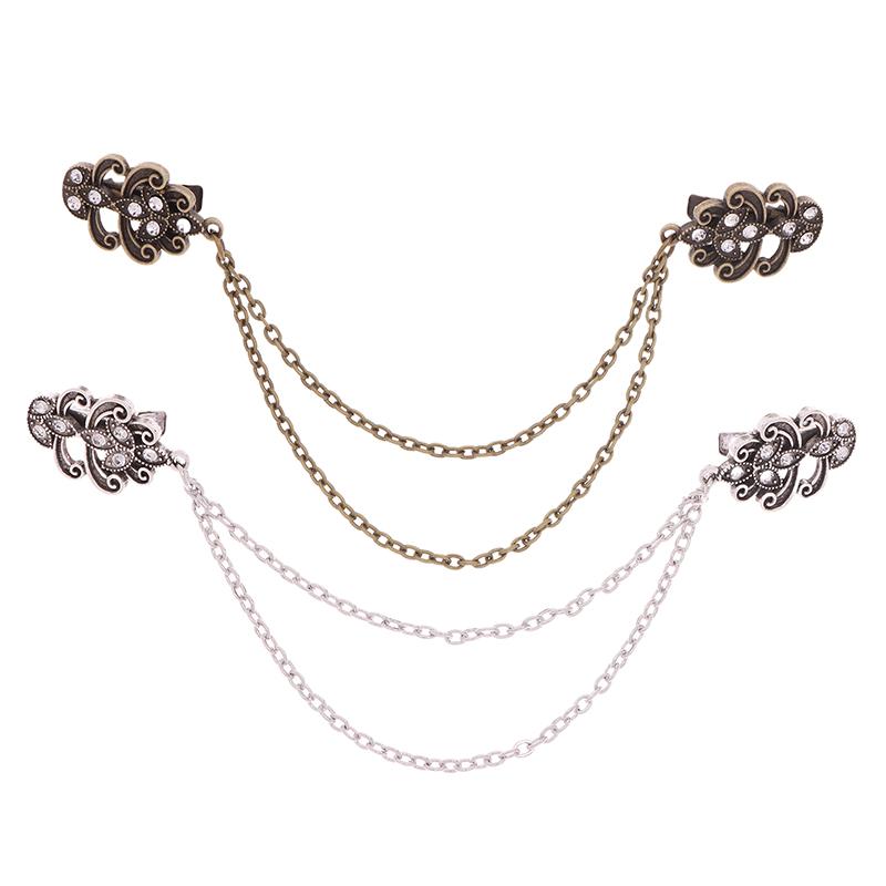 Vintage Leaf Round Flower Chain Cardigan Clip Lady Retro Tassel Buckles Cloak Shirt Scarf Brooch Pin Jewelry