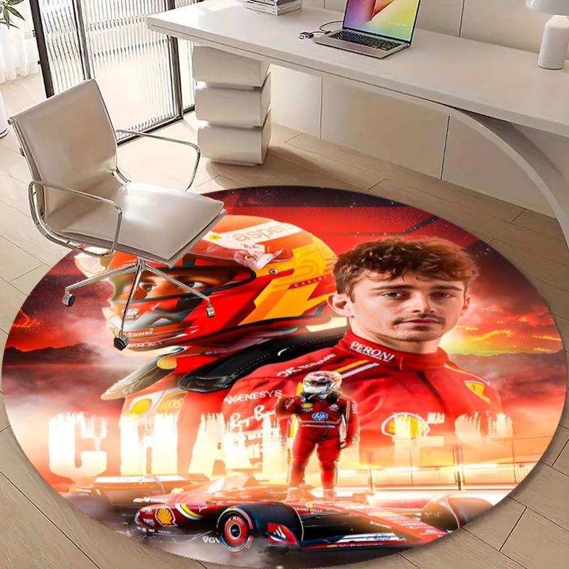 Personalized Charles Leclerc Round Chair Office Rug - Perfect for Mat, Office Chair & More - Ideal Gift for Birthdays and Holidays
