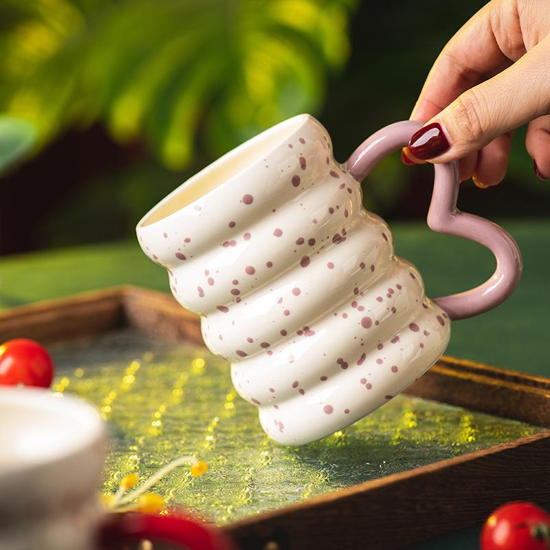 400ml Creative Ceramic Donut Mug Home Drinking Water Mug Exquisite Afternoon Tea Flower Tea Coffee Cup Breakfast Milk Cup Gifts