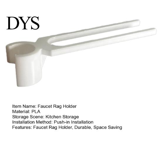 Kitchen Sink Organizer Faucet Rag Holder, Space Saving Double Rod Hanger, Durable PLA Sponge Holder Adjustable Snap on Drying Rack for Towels