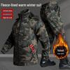 Herren Fleece-gefüttertes Camouflage Winddicht Wasserabweisendes Arbeitskleidungs-Set für Herbst/Winter Kälteschutz