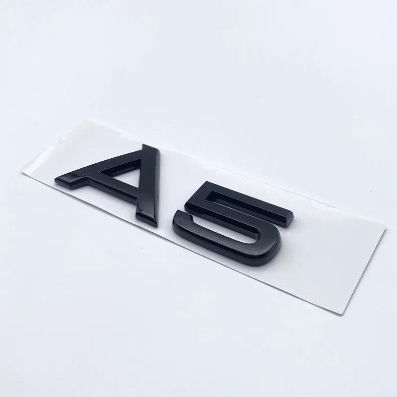 3D Krom Glanssvart ABS TDI TFSI Bil Bakemblem Klistremerke for Audi A1 A3 A4 A5 A6 A6L A7 A8 S3 S6 Q3 Q5 Q7 TT S RS
