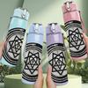 1PC Black Hexagram Star 750ml Sports Water Bottle Leakproof Straw Lid Outdoor Office Home