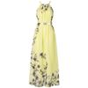 Floral Print Halter Chiffon Long Dress Women Dresses Sexy Casual Beach Dress
