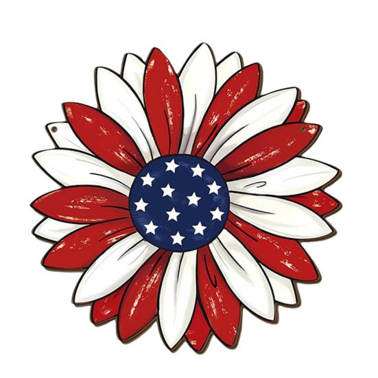 4 juli Hangend Deurbord, Patriotische Houten Onafhankelijkheidsdag Deurhanger, Rustiek Rood Blauw Wit Amerikaans Bord voor Memorial Day Voordeur Decor