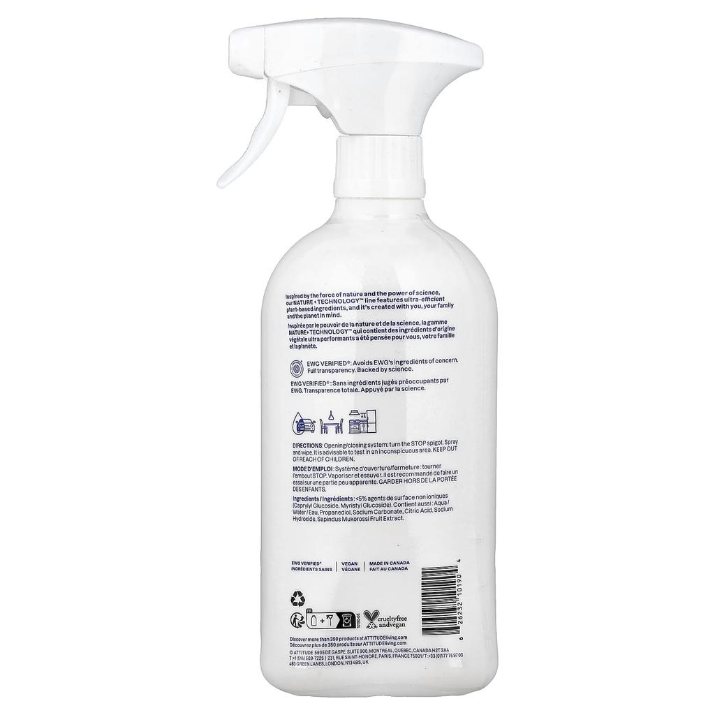 ATTITUDE Nature + Technology™, All-Purpose Cleaner, Fragrance-Free, 800 Ml (27.1 Fl Oz)