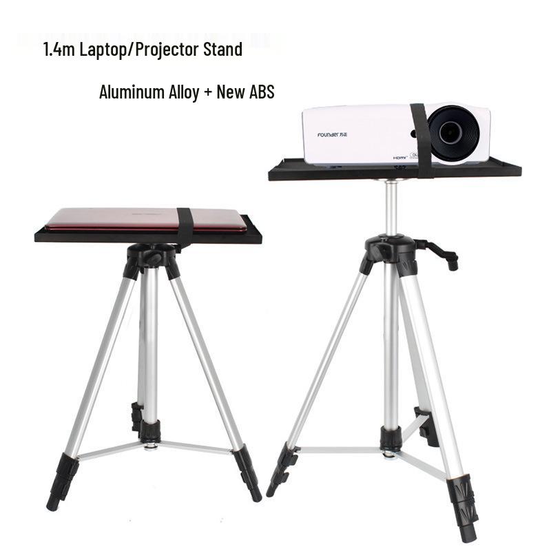 1.4m Retractable Projector & Laptop Stand with Tray and Movable Tripod