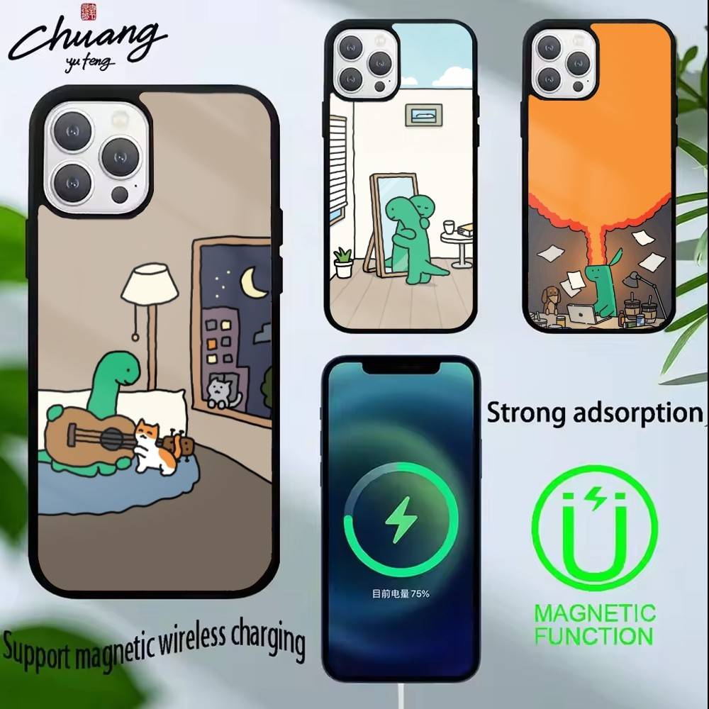Lovely J-Joguman Studios Phone Case For iPhone 14,16,15,13,17,12,Plus,Pro,Max Magnetic For Magsafe Frosted Cover